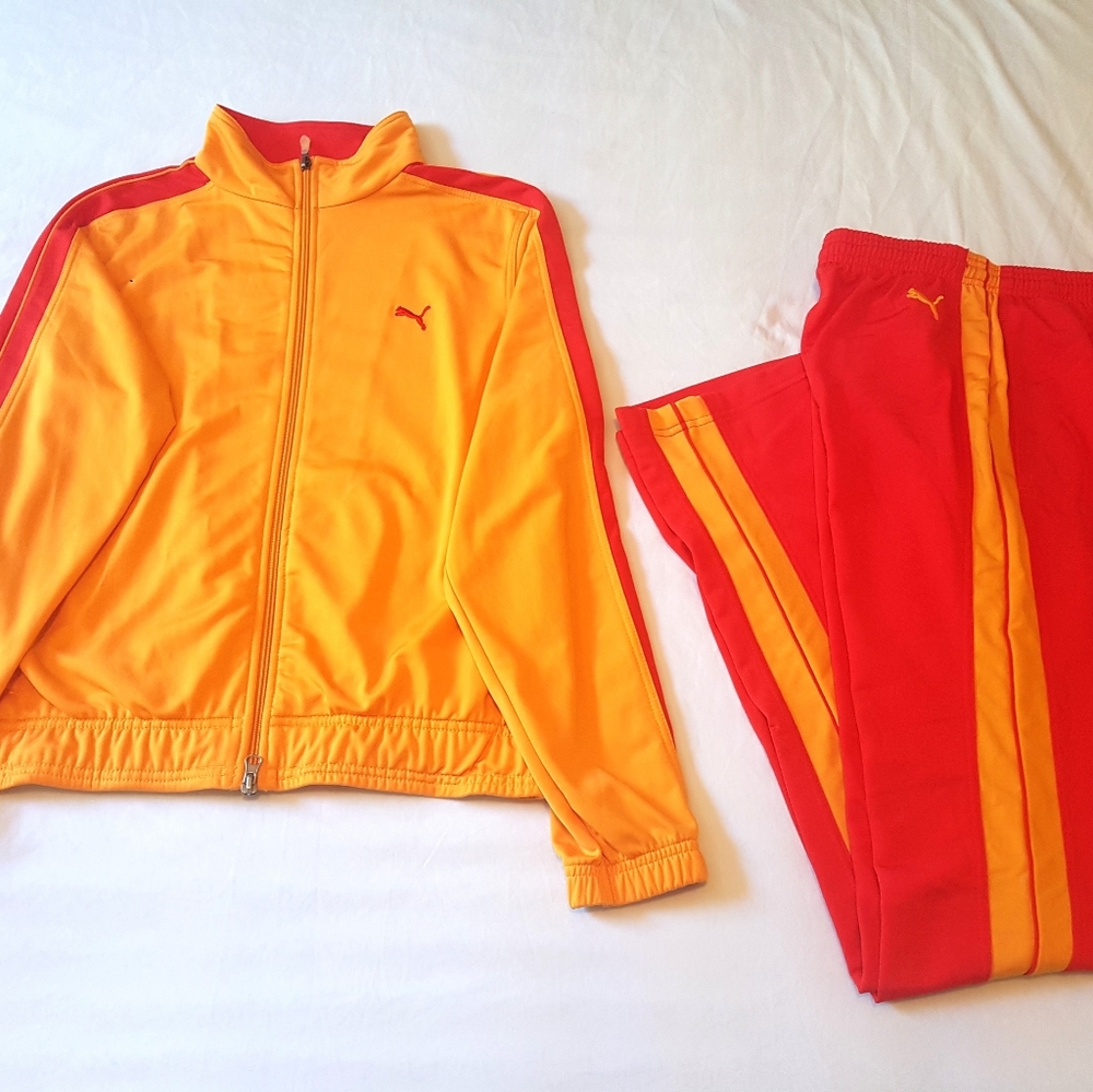 Vintage PUMA Retro red orange track suit